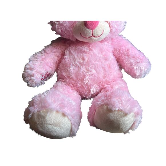 Build A Bear Workshop Pink Cuddles Teddy Bear Plush 16" Heart Nose - Picture 3 of 6